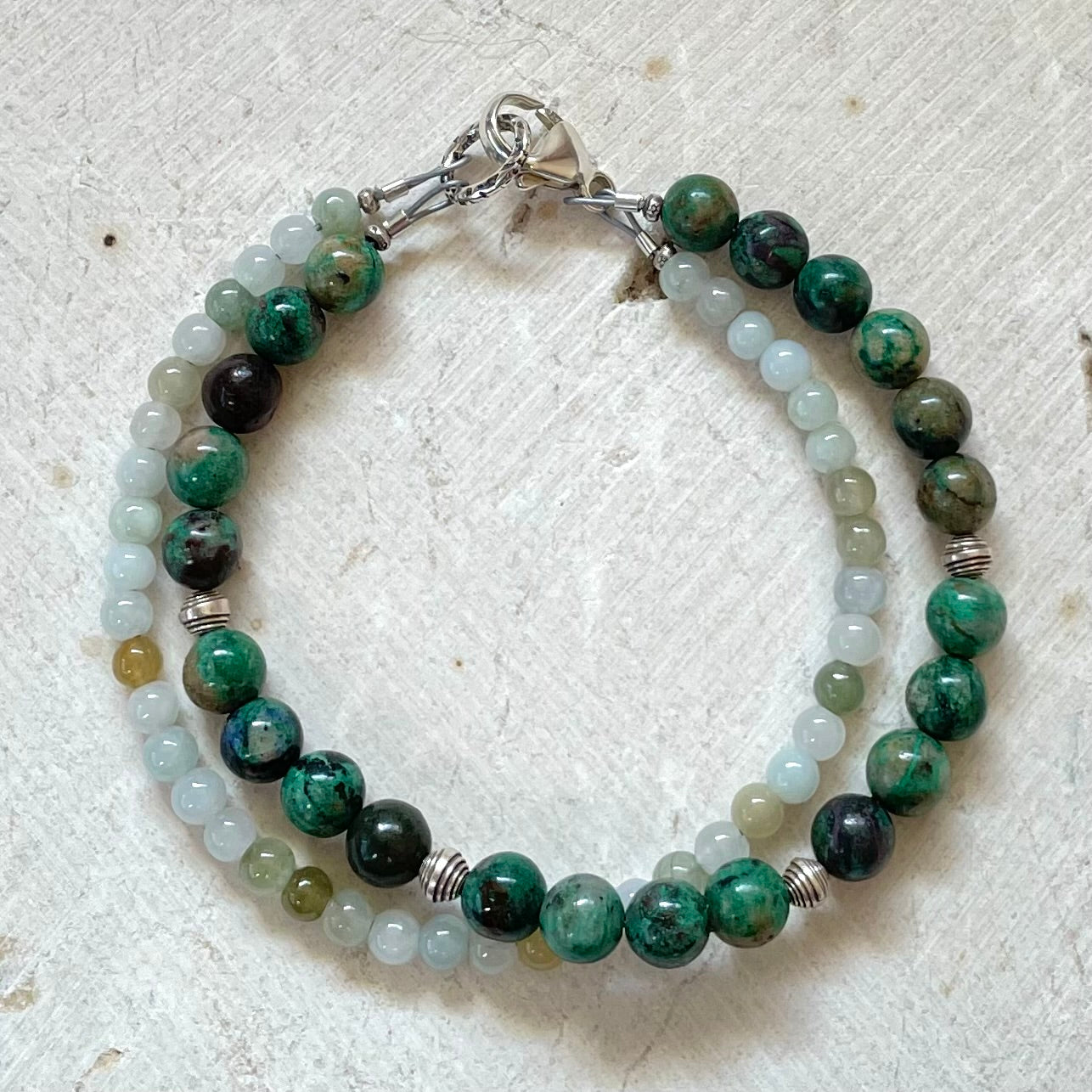 ABUNDANCE Intention Bracelet | Cuprite & Burmese Jade Natural Gemstones | Meaningful Jewelry