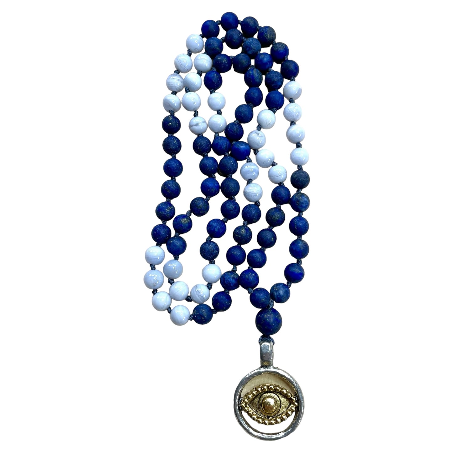 CLARITY Lapis Lazuli & Blue Lace Agate Gemstone Intention Necklace, Wearable Energy