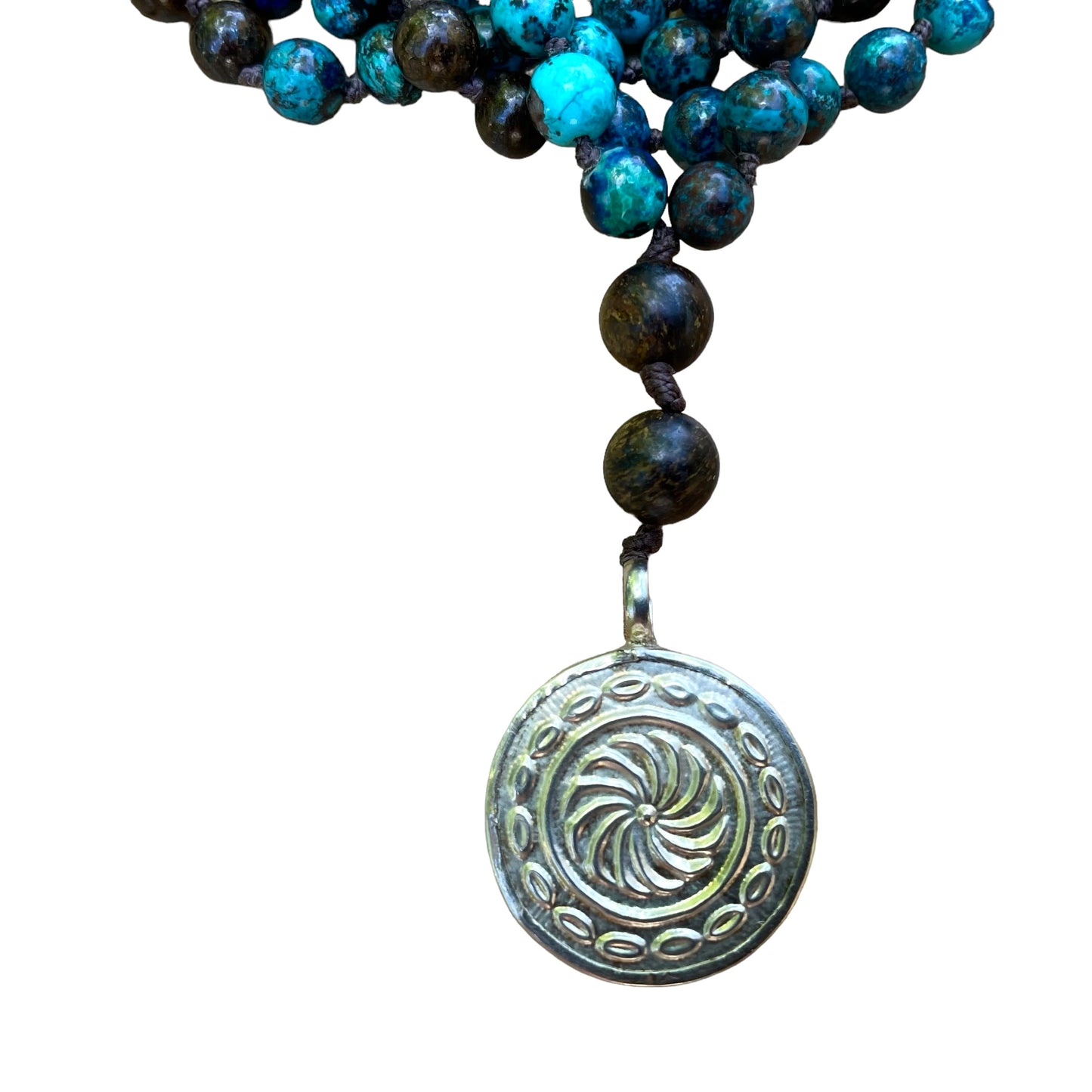 Shattuckite & Bronzite Gemstone 108 Mala Necklace, Wearable Energy