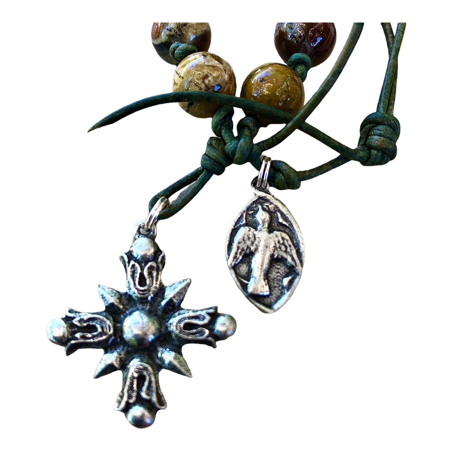 PROTECTION, RENEWAL, STRENGTH Ocean Jasper 10 Bead Chaplet, Prayer Beads