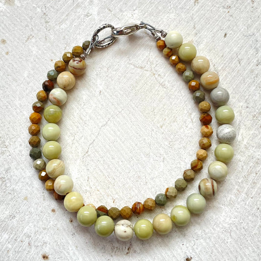 CALM Intention Bracelet, Australian Butter & Wildhorse Picture Jasper