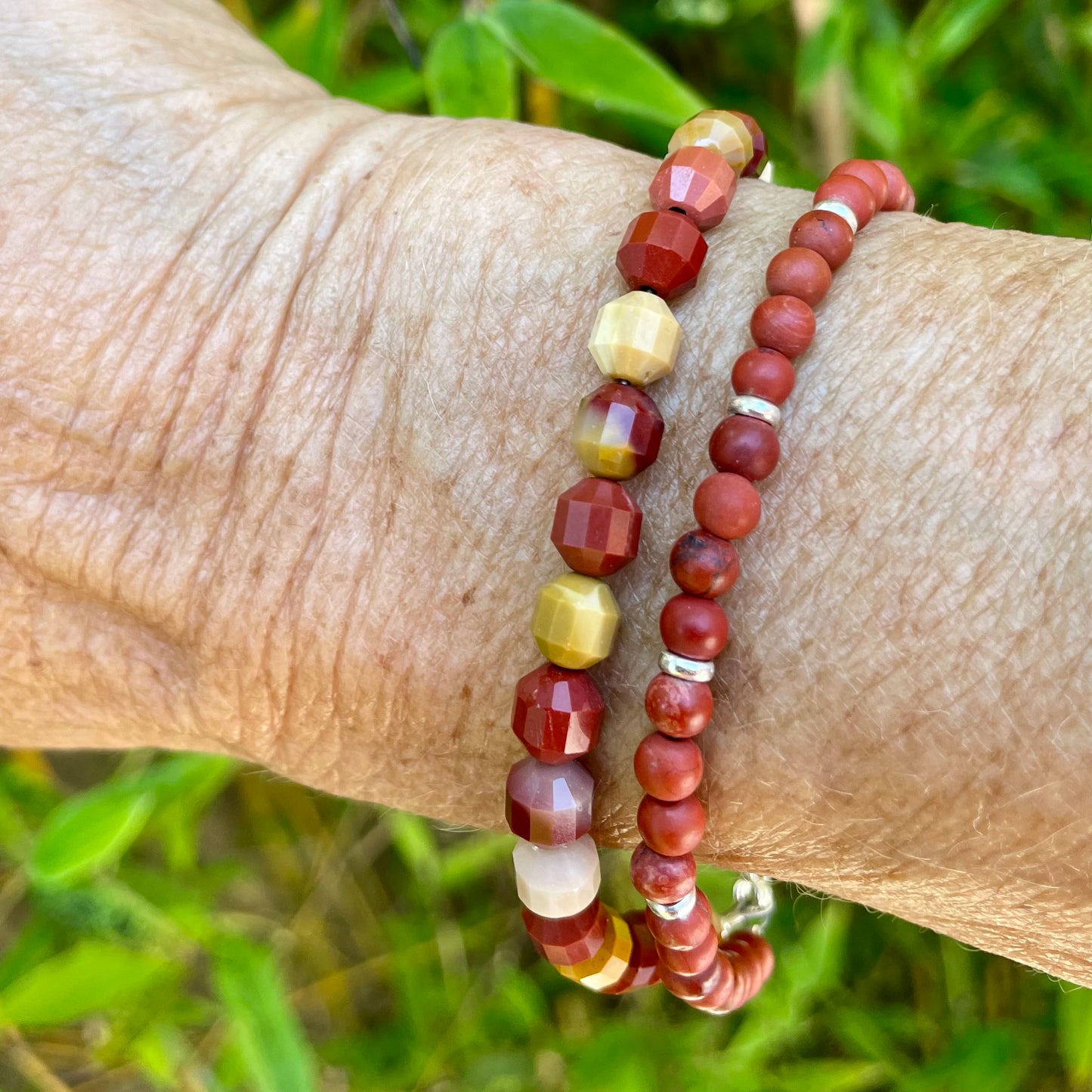 CLARITY Mookite & Red Jasper Gemstone Intention Bracelet, Wearable Energy