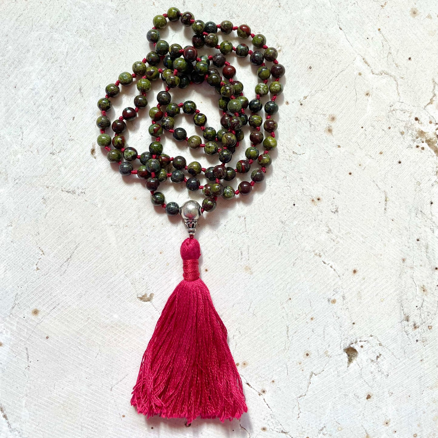 108 Bead Mala, COURAGE, STRENGTH & ENERGY, Dragonblood Gemstones, Jewelry for the Soul