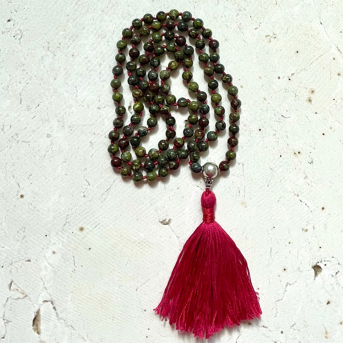 108 Bead Mala, COURAGE, STRENGTH & ENERGY, Dragonblood Gemstones, Jewelry for the Soul