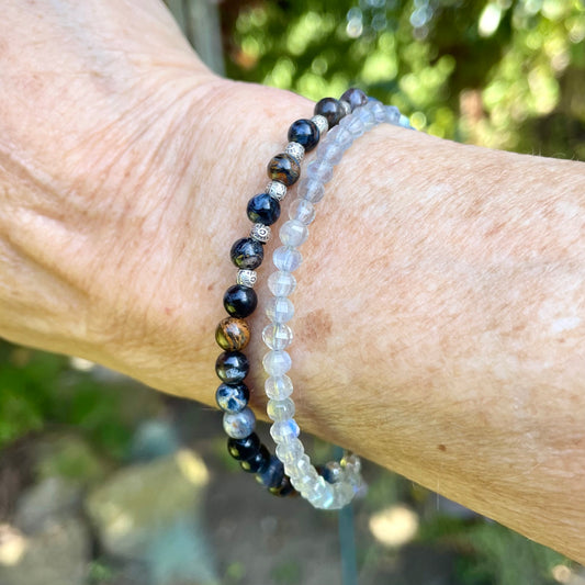 TRANSFORMATION Intention Bracelet | Blue Pietersite & Labradorite Natural Gemstones | Meaningful Jewelry