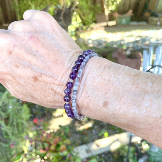 CLARITY Intention Bracelet | Fire Horse Collection | Amethyst & Iolite Natural Gemstones | Meaningful Gemstones