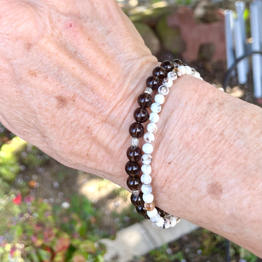 INNER STRENGTH Intention Bracelet | Fire Horse Collection | Smoky Quartz & Chrysoprase Natural Gemstones | Meaningful Jewelry