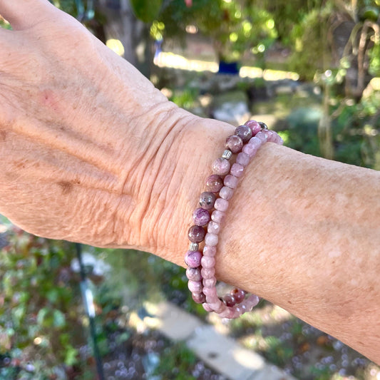 SELF-LOVE Intention Bracelet | Fire Horse Collection | Cobaltoan Calcite & Rose Quartz Natural Gestones