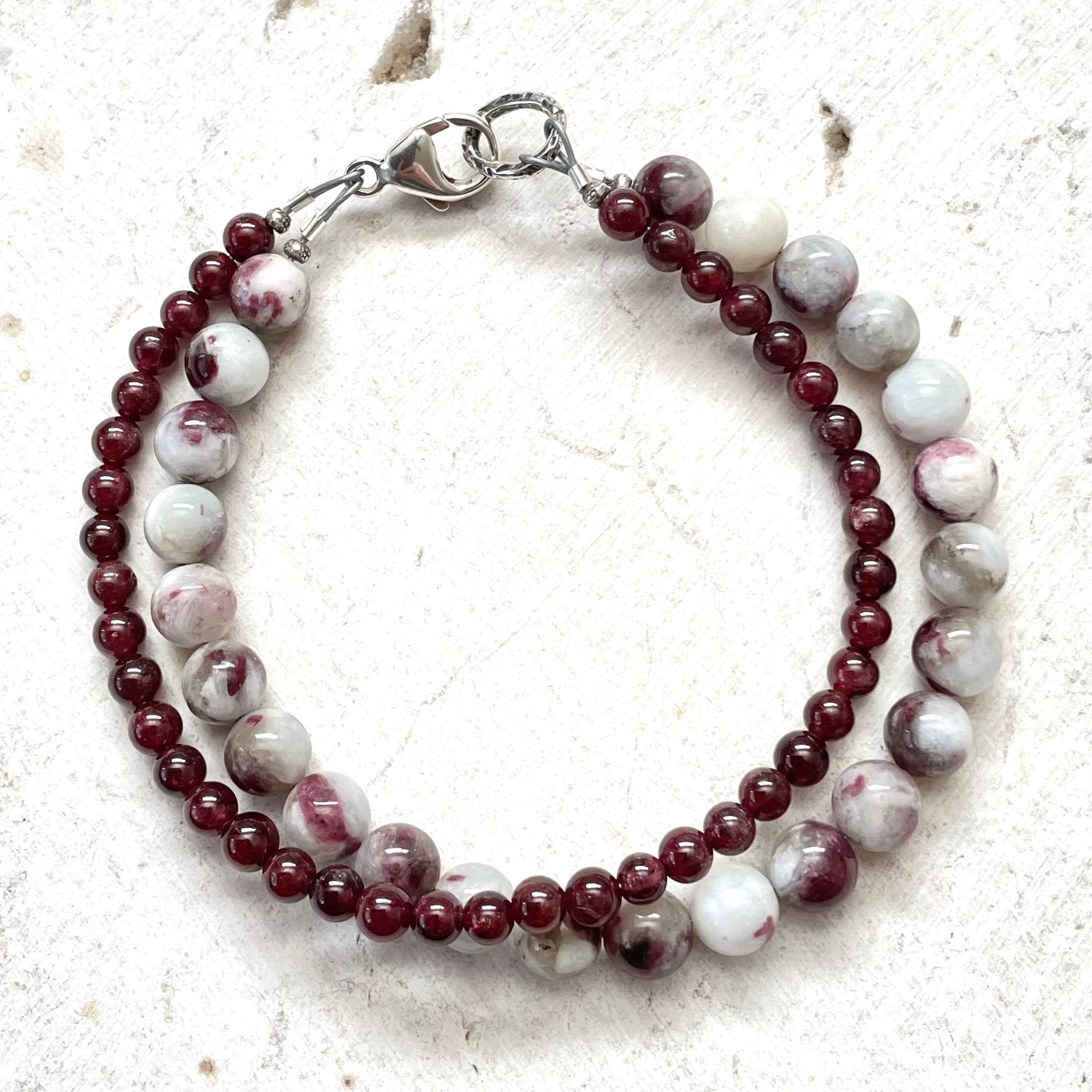 Love Intention Bracelet, Eudialyte & Red Garnet