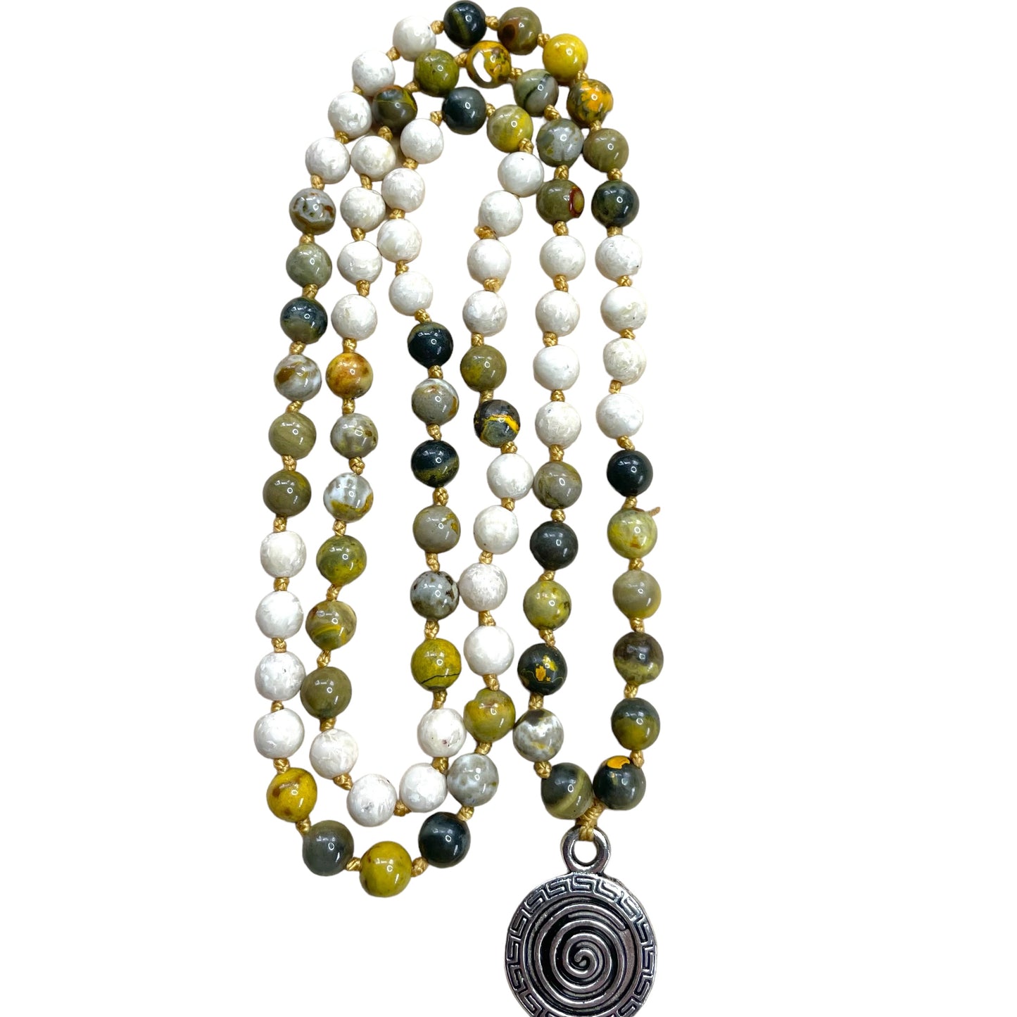 ENERGY Bumble Bee Jasper & River Stone Intention Necklace, Wearable Energy