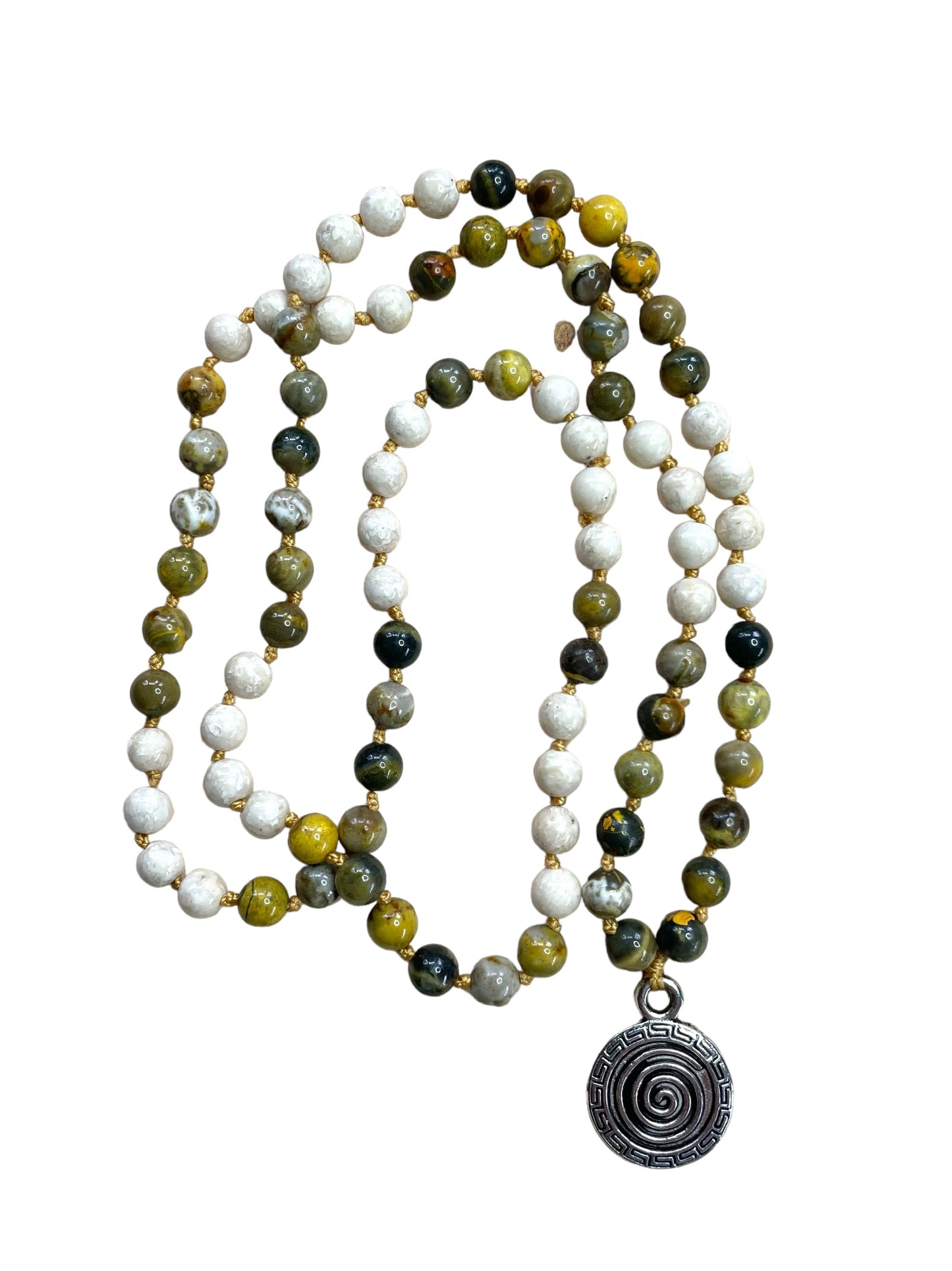 ENERGY Bumble Bee Jasper & River Stone Intention Necklace, Wearable Energy