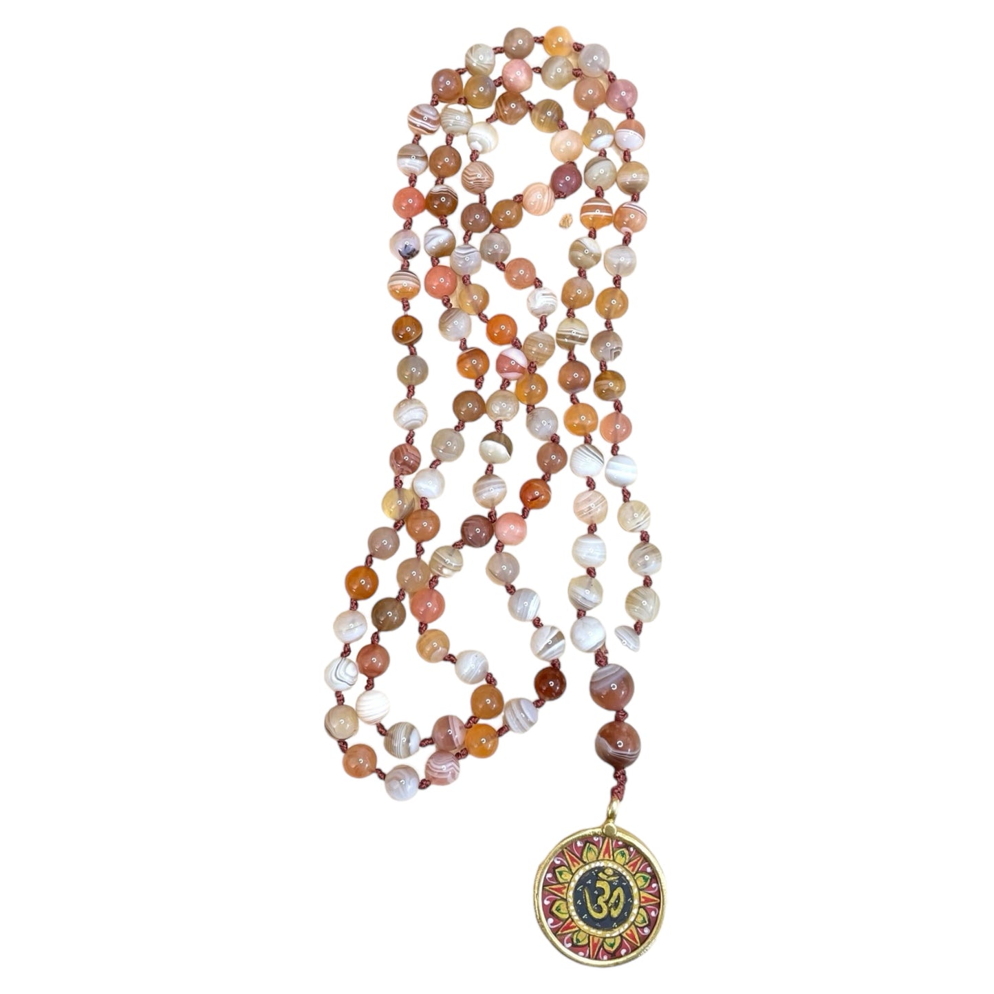 108 Bead Mala, BALANCE, STRENGTH & COMFORT Red Botswana Agate Jewelry for the Soul